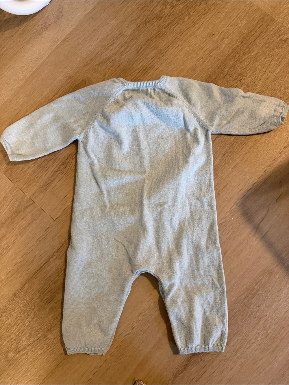 Albetta baby premium Light Blue Baby Knit bear One-Piece Romper